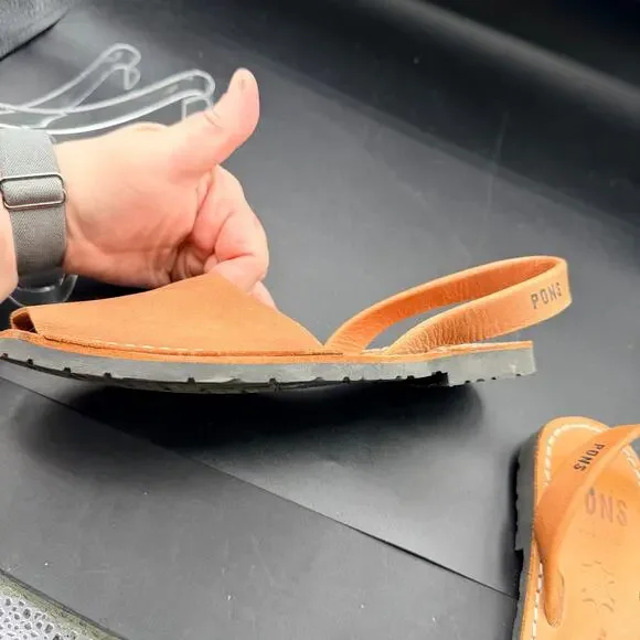 PONS Avarcas Brown Leather Sandals Menorca Spain Size 8 - Picture 15 of 15